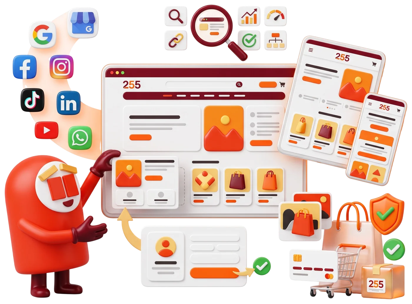 تصميم المواقع وتطوير التجارة الإلكترونية من 255